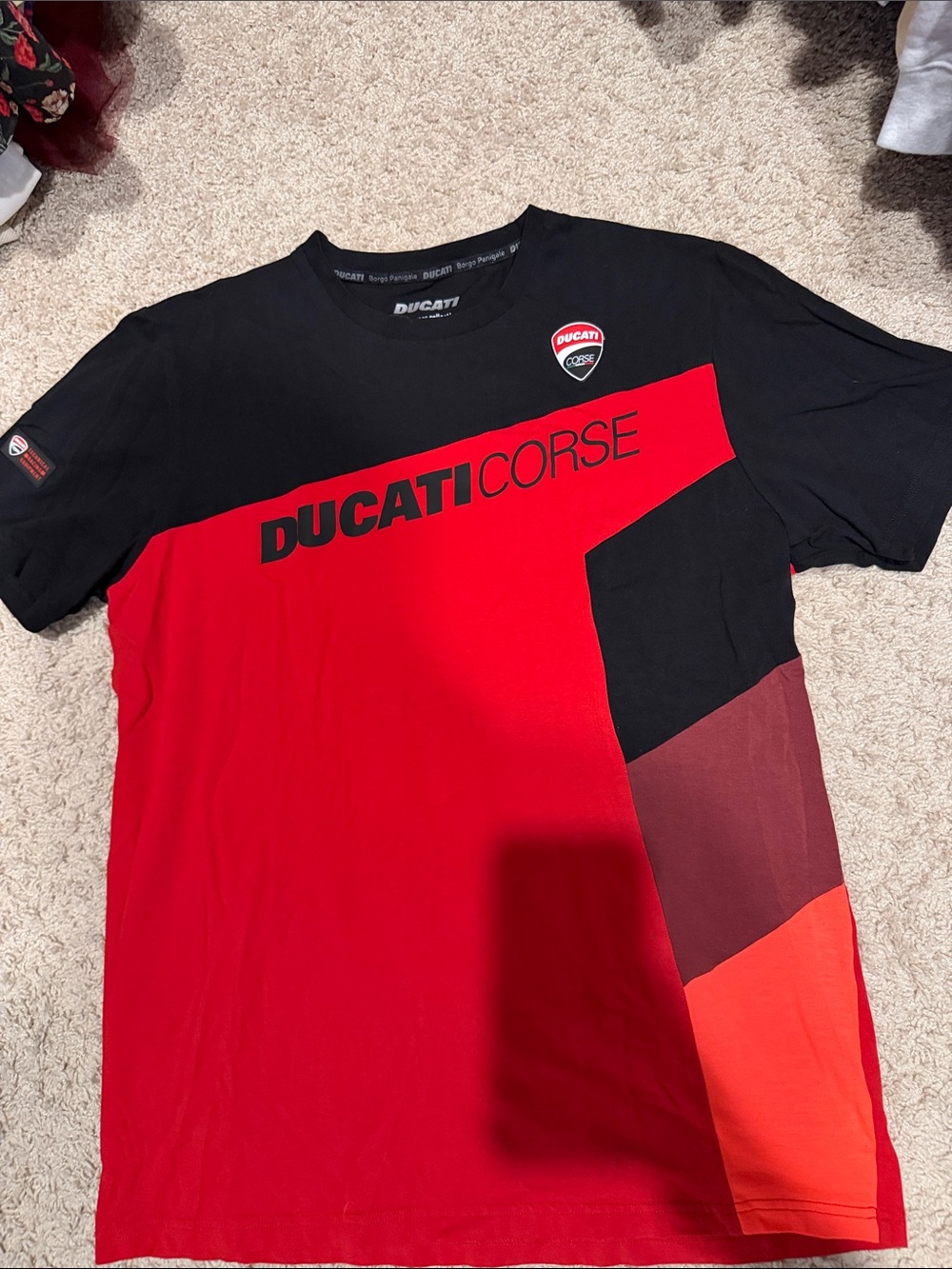 Ducati Men's Red & Black Graphic T-Shirt Size Large